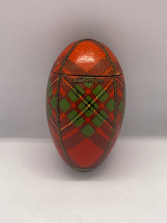 Lovely Victorian Tartan Ware Sewing Case / Thimble Holder, Stuart Pattern