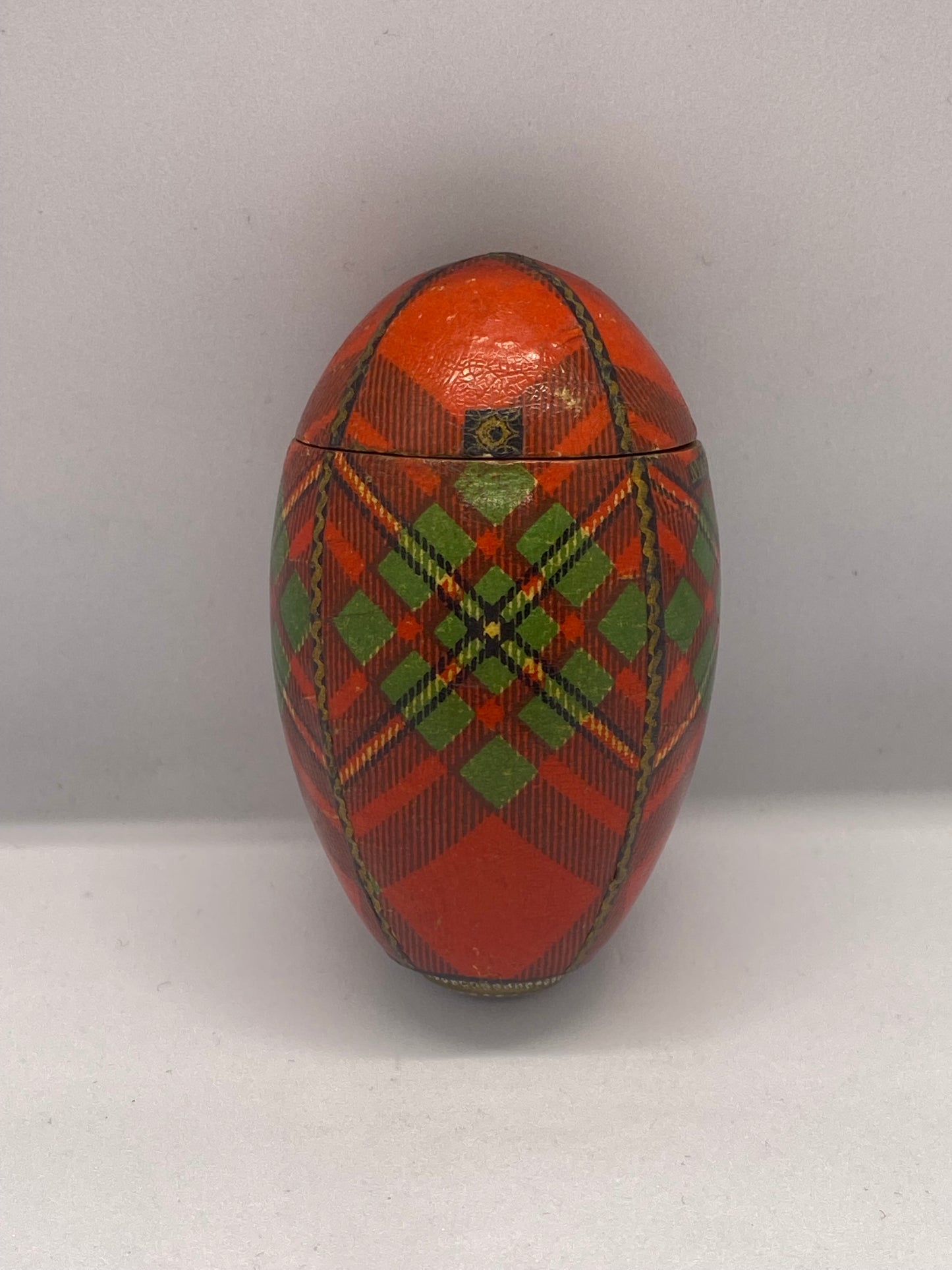 Lovely Victorian Tartan Ware Sewing Case / Thimble Holder, Stuart Pattern