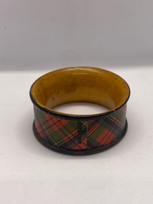 Late 19th Century Victorian Tartan Ware Napkin Ring, McPherson Pattern