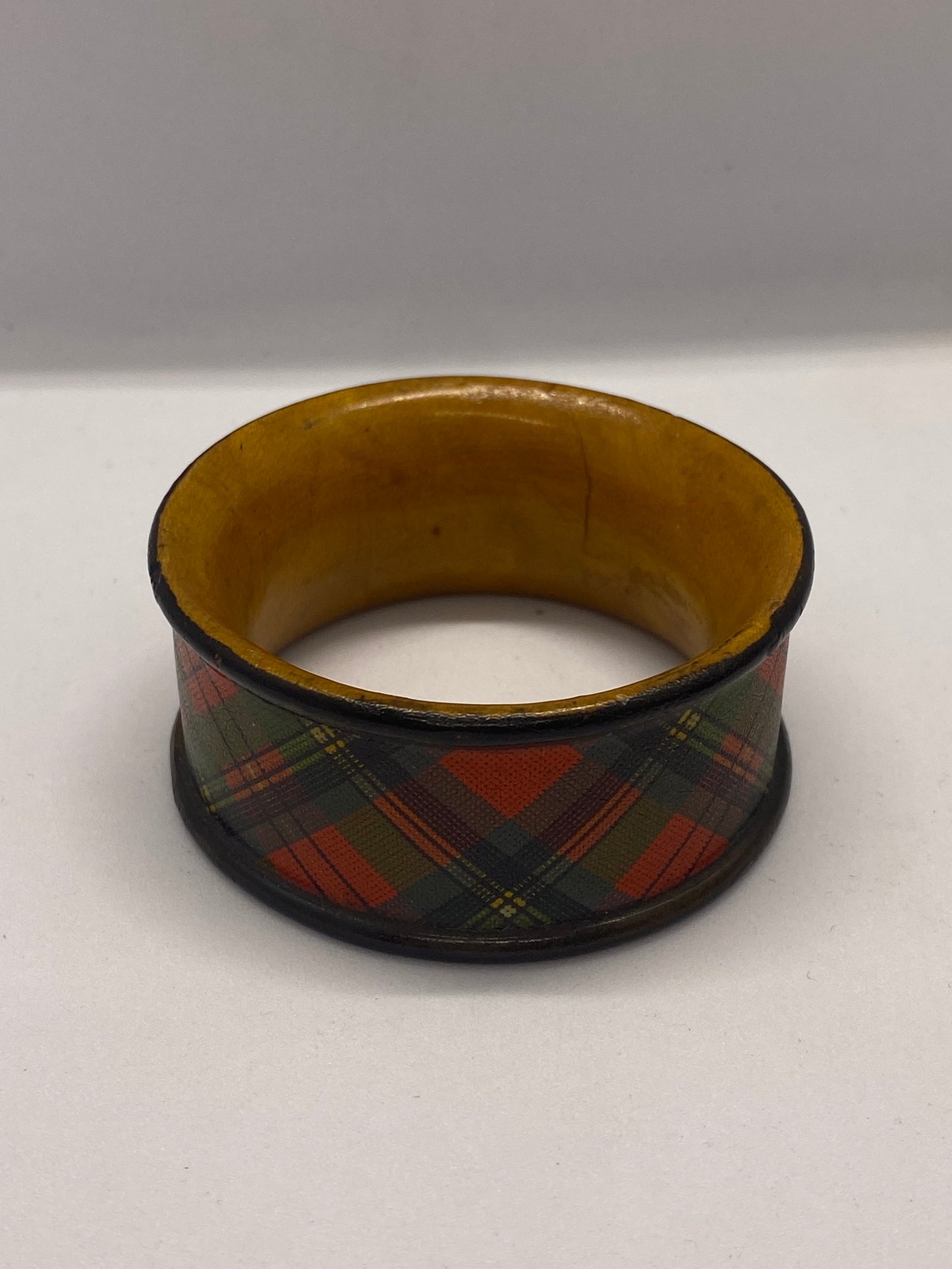 Late 19th Century Victorian Tartan Ware Napkin Ring, McPherson Pattern