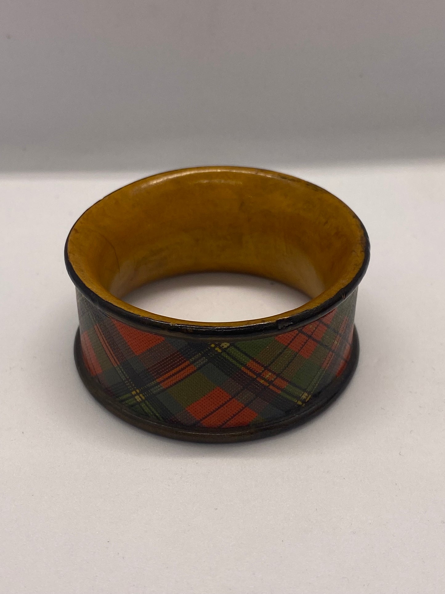 Late 19th Century Victorian Tartan Ware Napkin Ring, McPherson Pattern