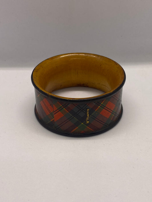 Late 19th Century Victorian Tartan Ware Napkin Ring, Prince Charlie Pattern