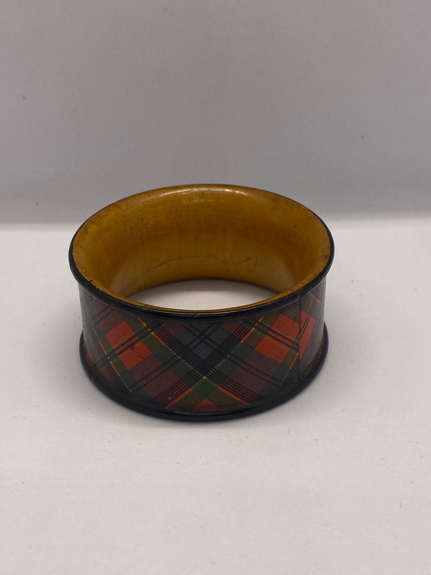 Late 19th Century Victorian Tartan Ware Napkin Ring, Prince Charlie Pattern