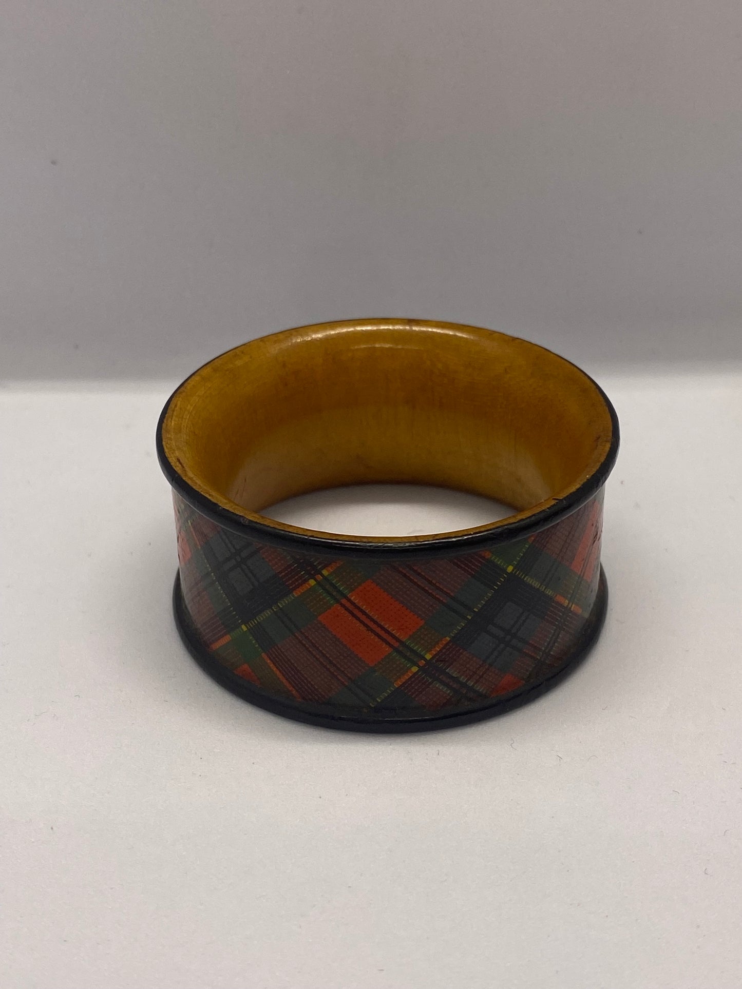 Late 19th Century Victorian Tartan Ware Napkin Ring, Prince Charlie Pattern