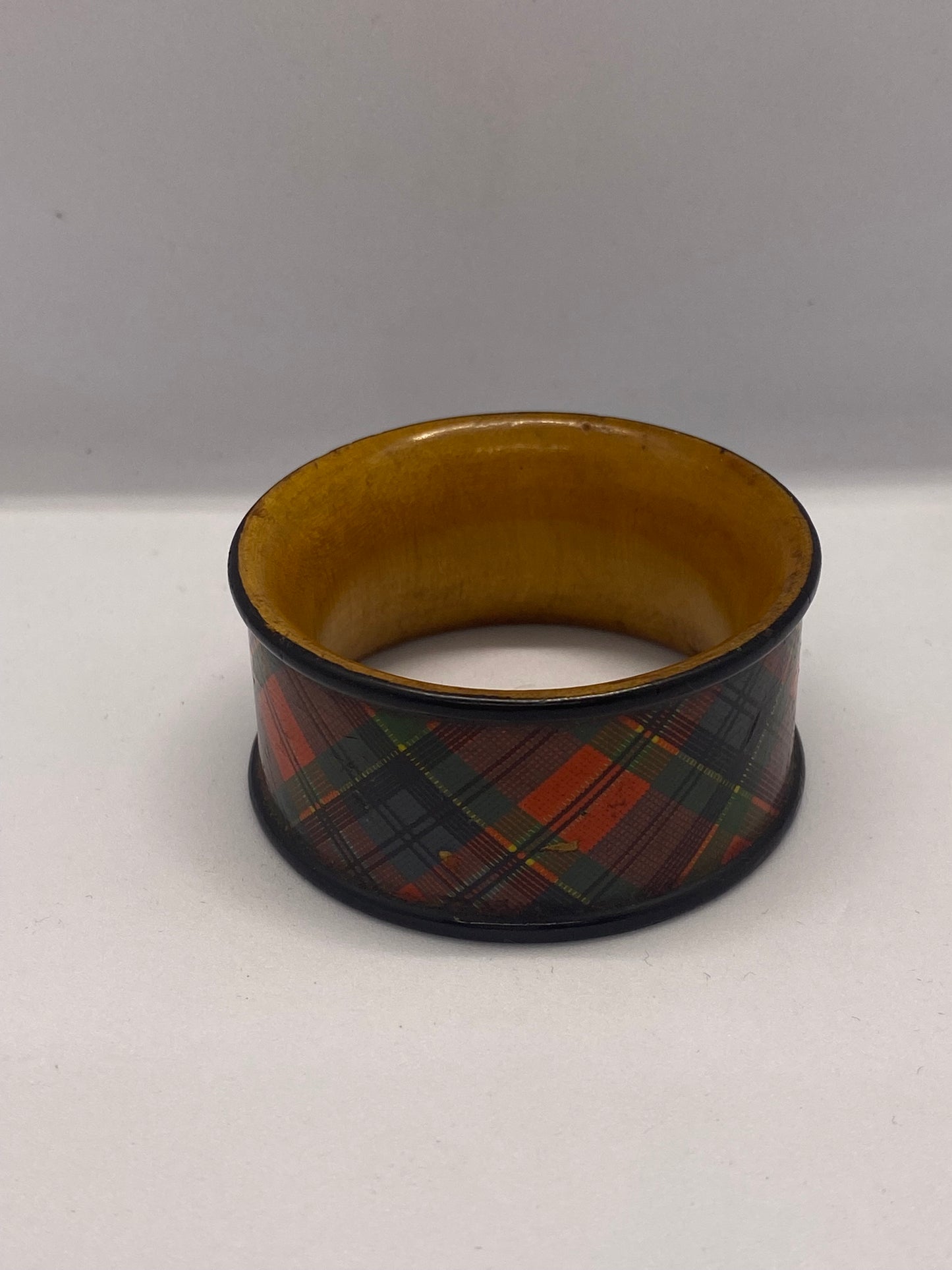 Late 19th Century Victorian Tartan Ware Napkin Ring, Prince Charlie Pattern