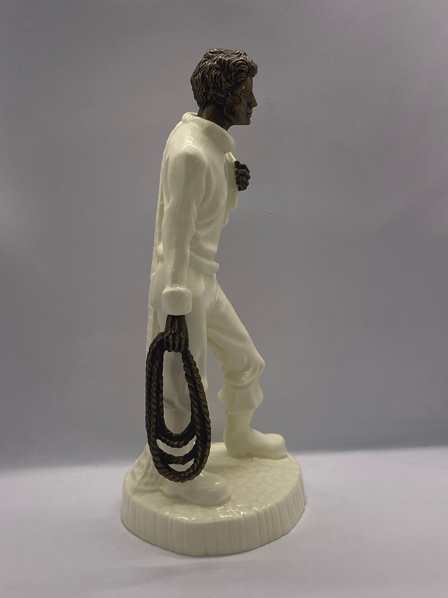 Vintage Minton “The Fisherman” China and Bronze Figurine