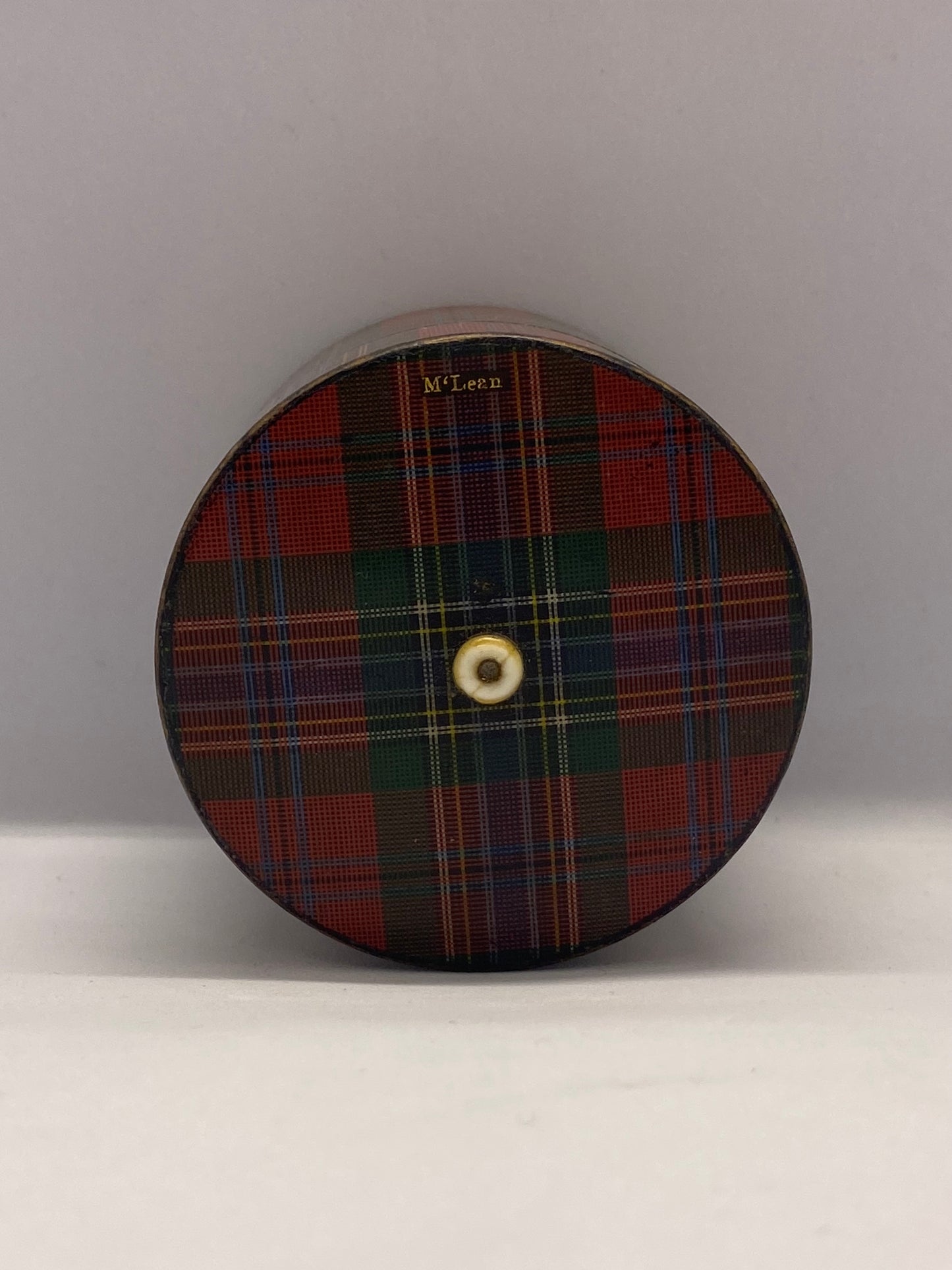 19th Century Victorian Tartan Ware Go To Bed / Match Holder Lidded Box, McLean Pattern