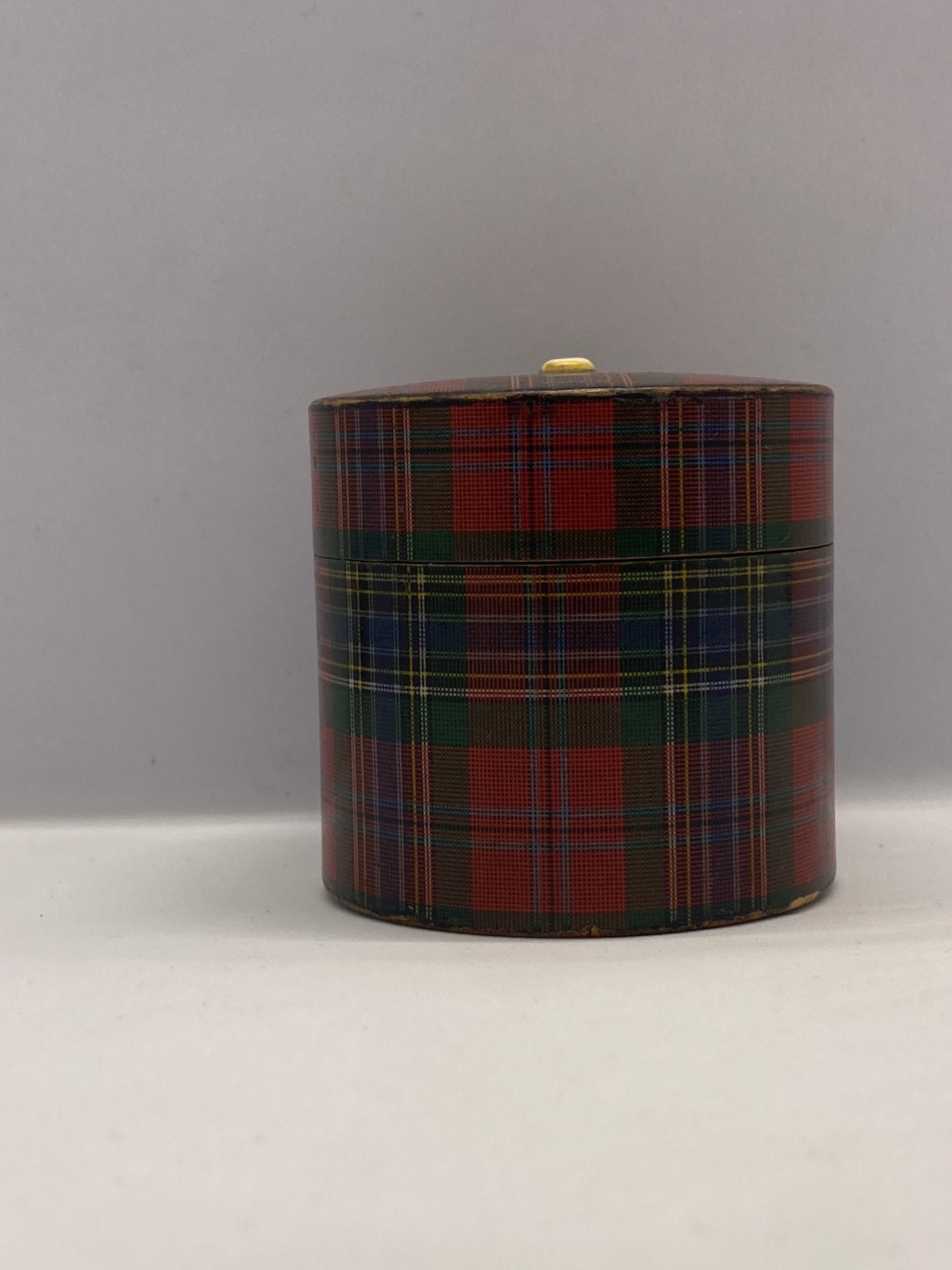 19th Century Victorian Tartan Ware Go To Bed / Match Holder Lidded Box, McLean Pattern