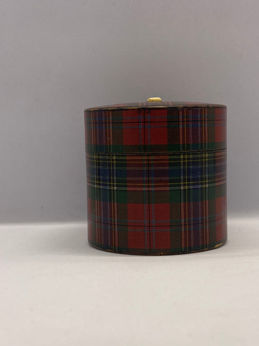 19th Century Victorian Tartan Ware Go To Bed / Match Holder Lidded Box, McLean Pattern