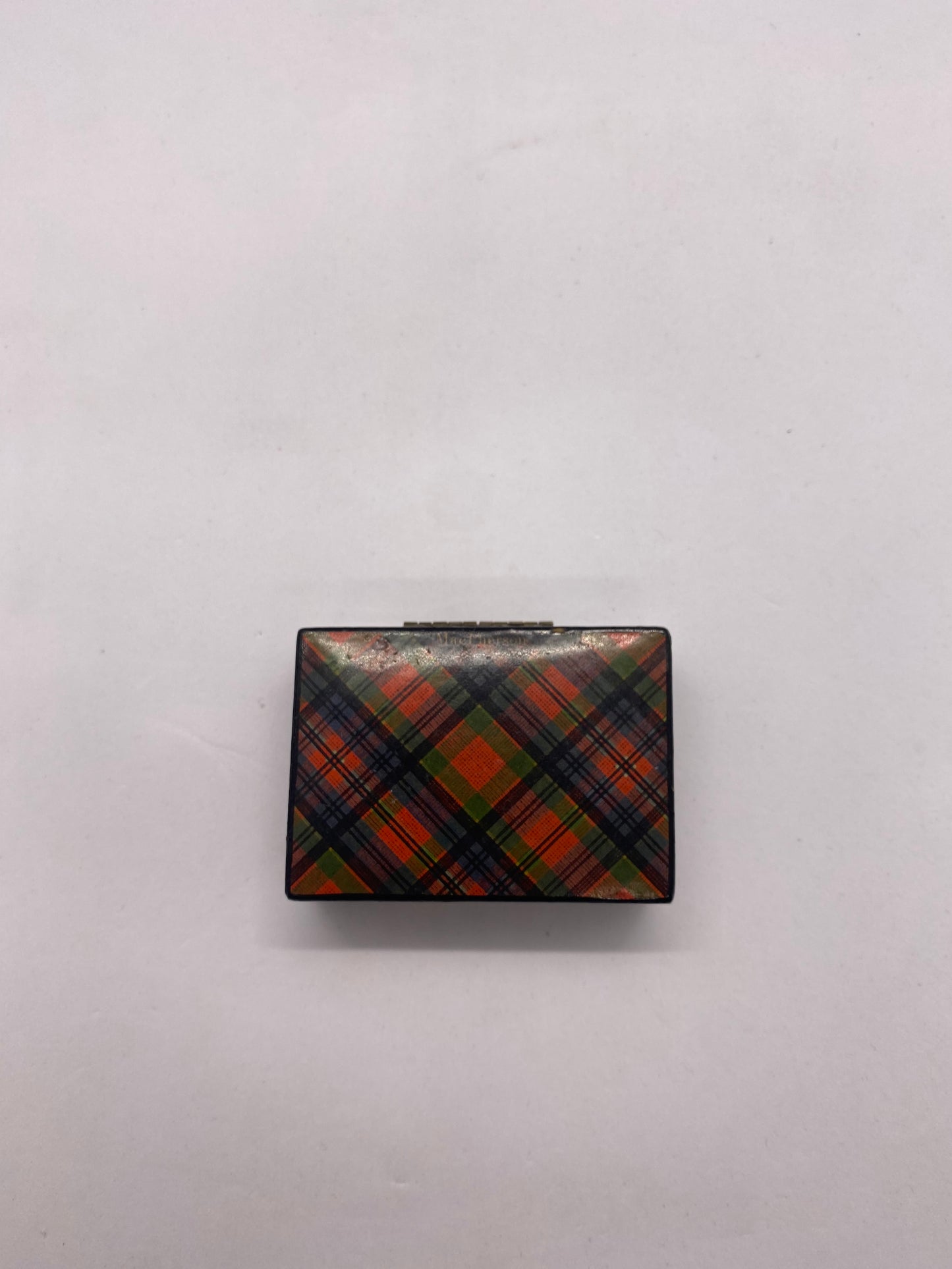 19th Century Victorian Tartan Ware Stamp Box