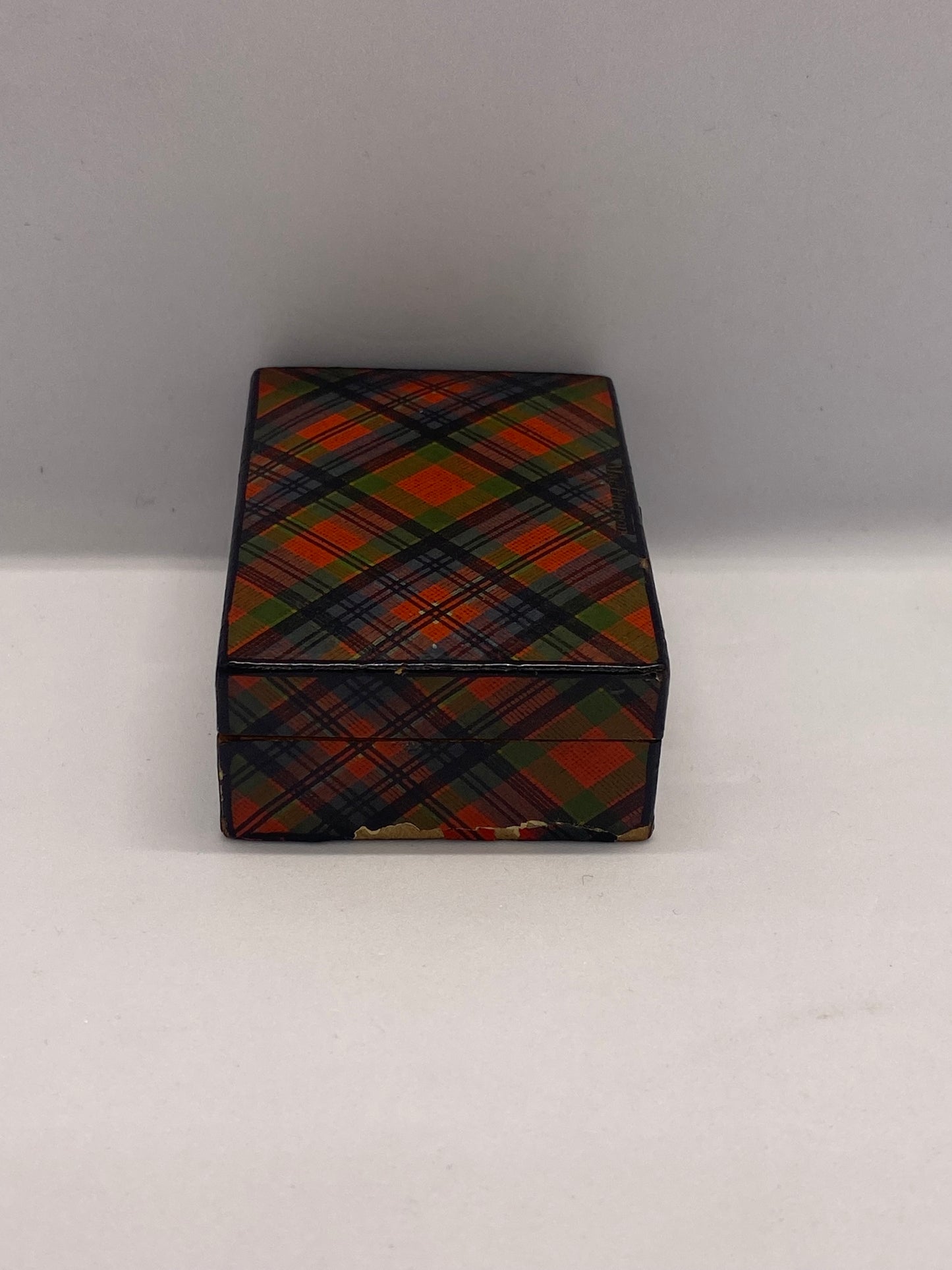 19th Century Victorian Tartan Ware Stamp Box