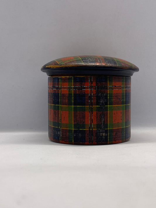 19th c. Victorian Tartan Ware Lidded Box