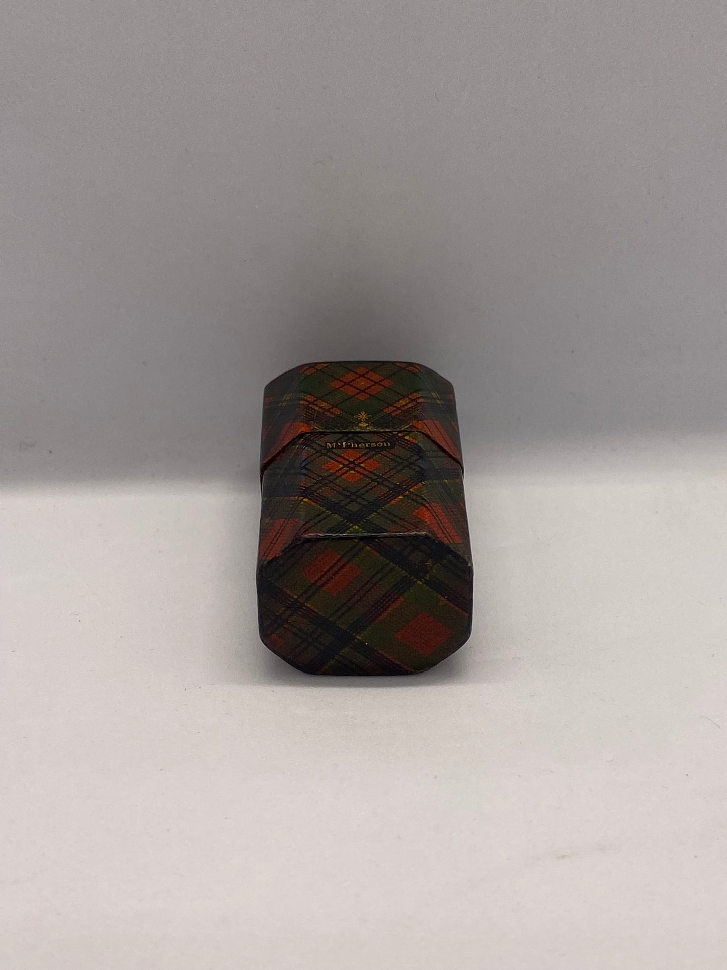 Lovely Victorian Tartan Ware Sewing Case / Needle Holder, McPherson Pattern