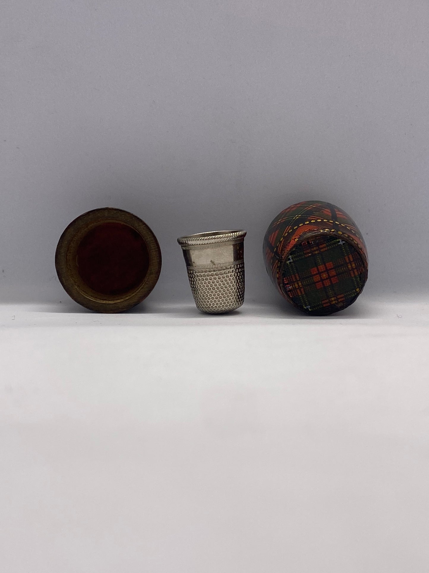 Lovely Victorian Tartan Ware Sewing Case / Needle Holder, Stuart Pattern