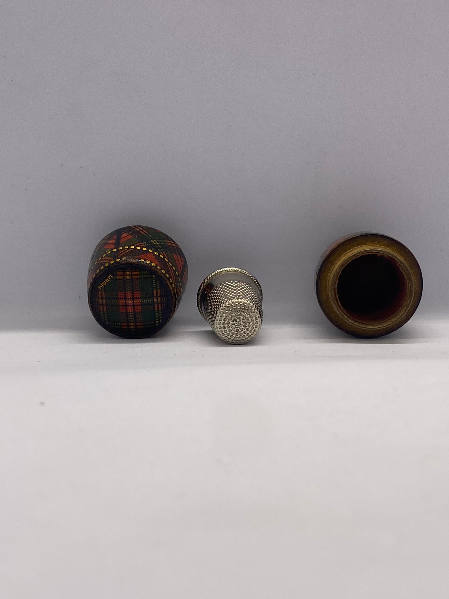 Lovely Victorian Tartan Ware Sewing Case / Needle Holder, Stuart Pattern