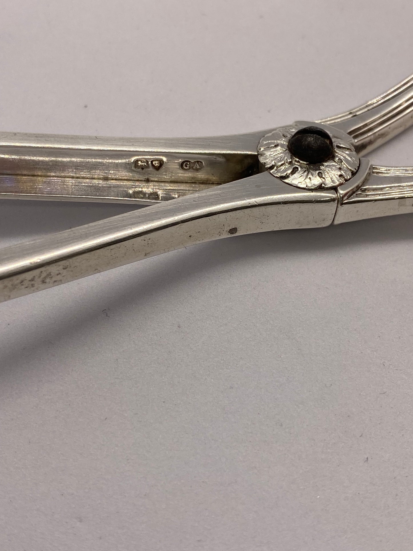 Antique Victorian Sterling Silver Grape Scissors, Chawner & Co (George Adams period), London, 1876