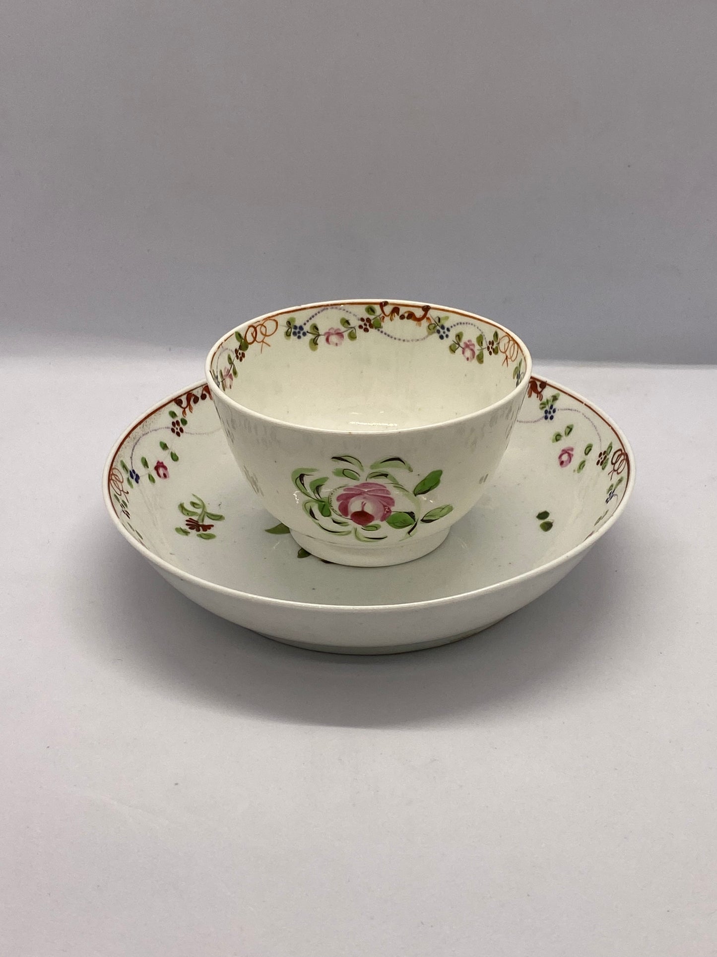 Late 18th Century New Hall Tea Bowl & Saucer