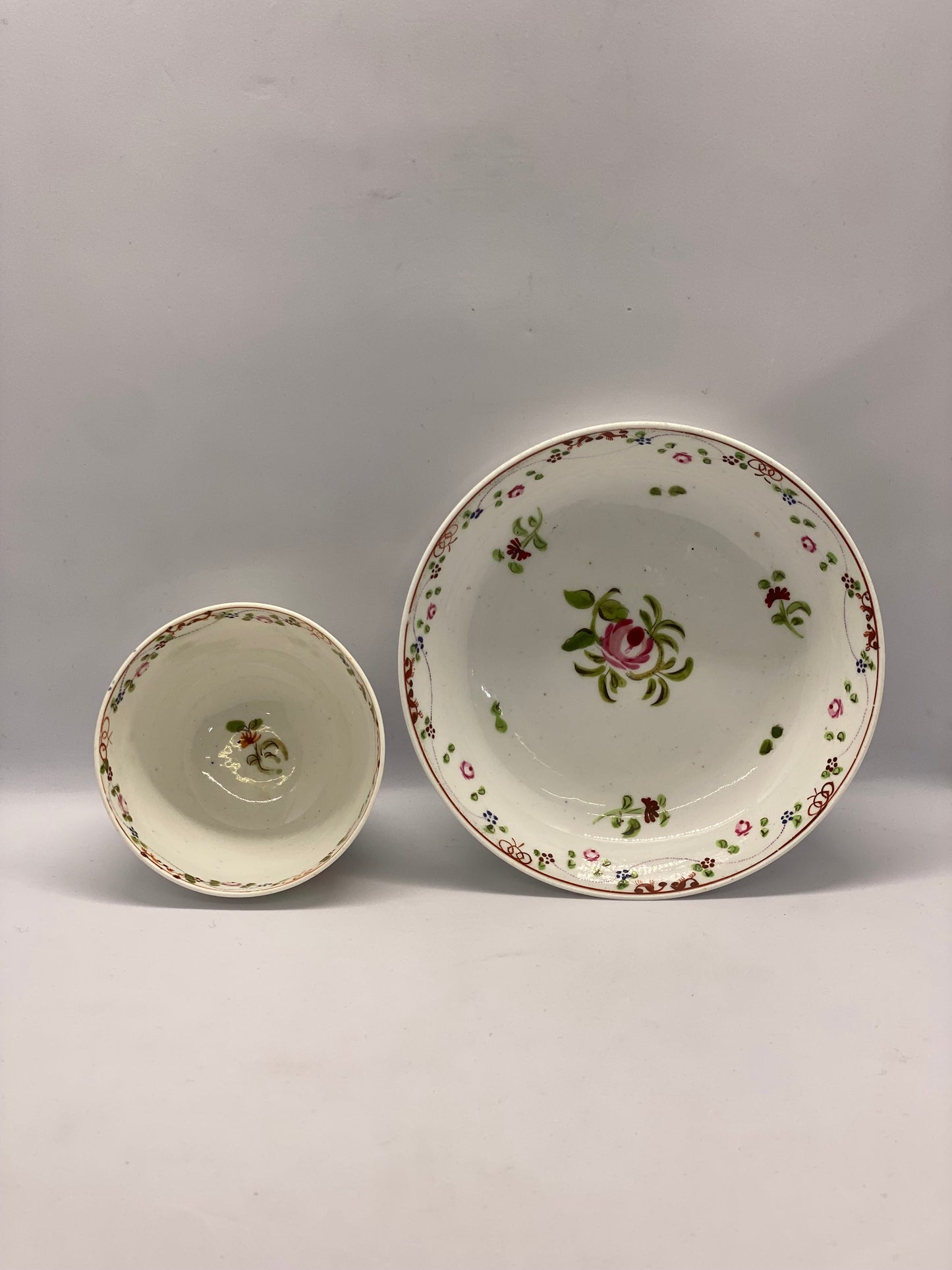 Late 18th Century New Hall Tea Bowl & Saucer