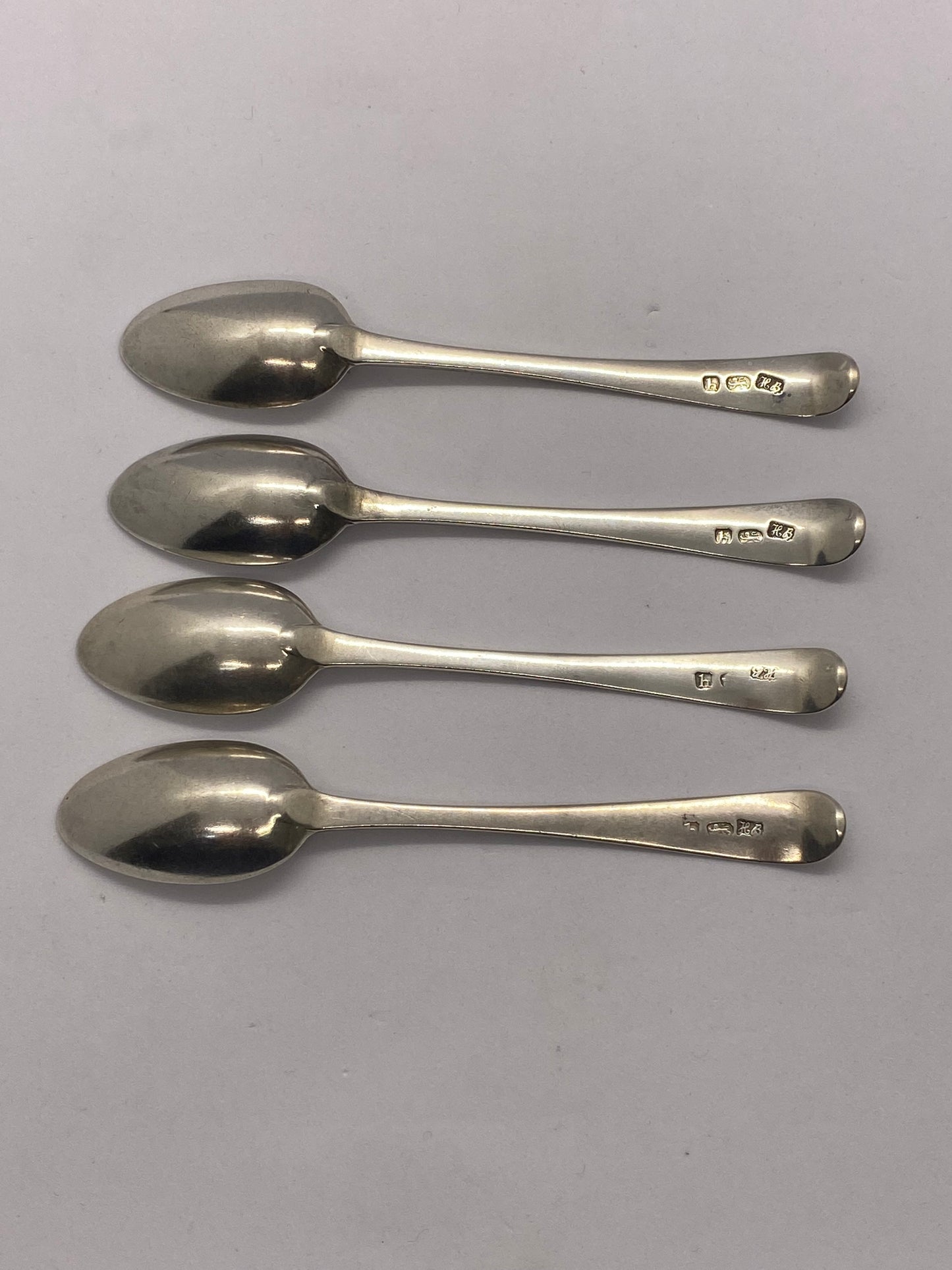 Set of 4 George III Silver Teaspoons by Hester Bateman London, 1783