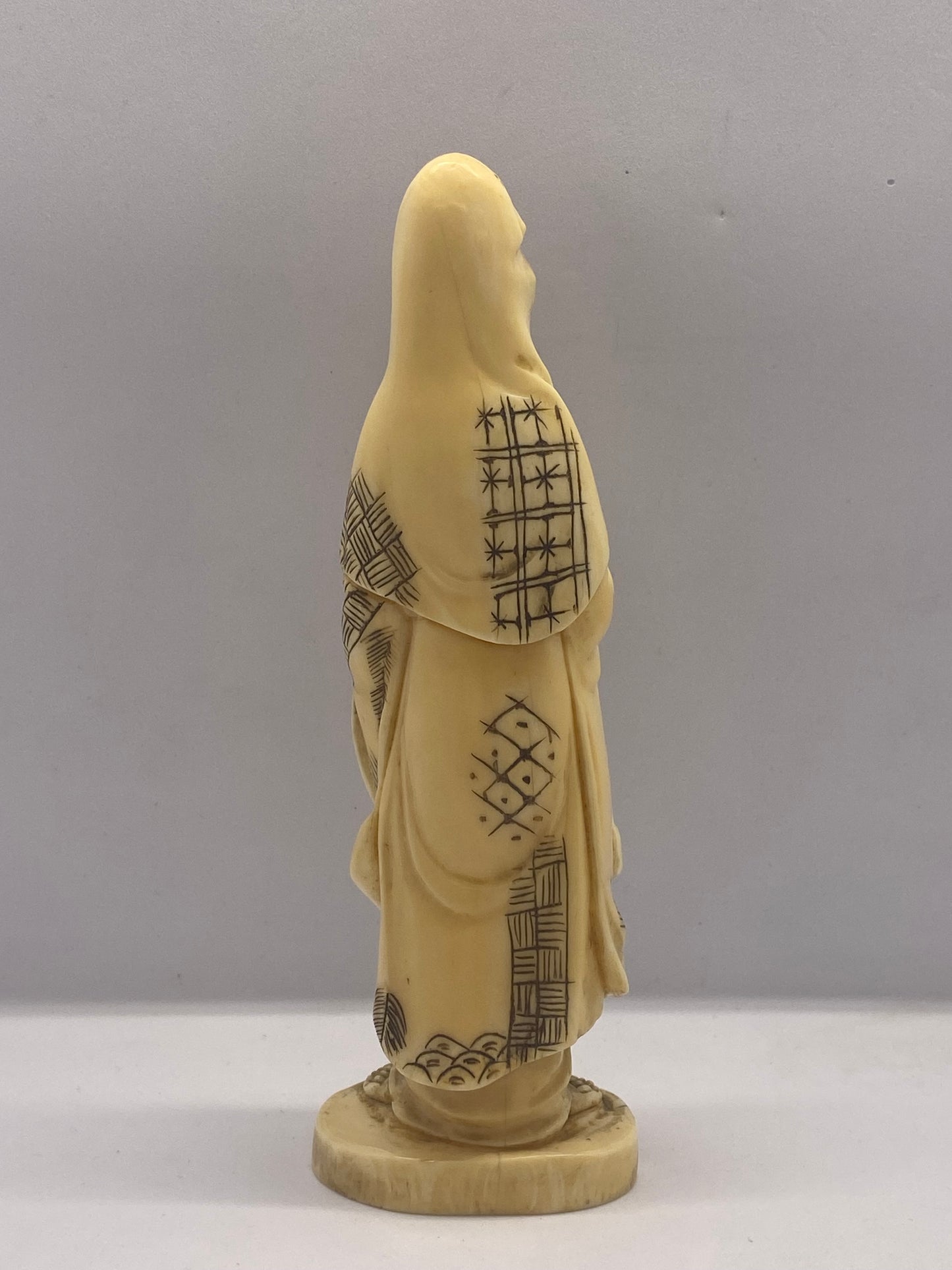 Antique Chinese Tang-Style Ivory Figurine of Long Wang Nu