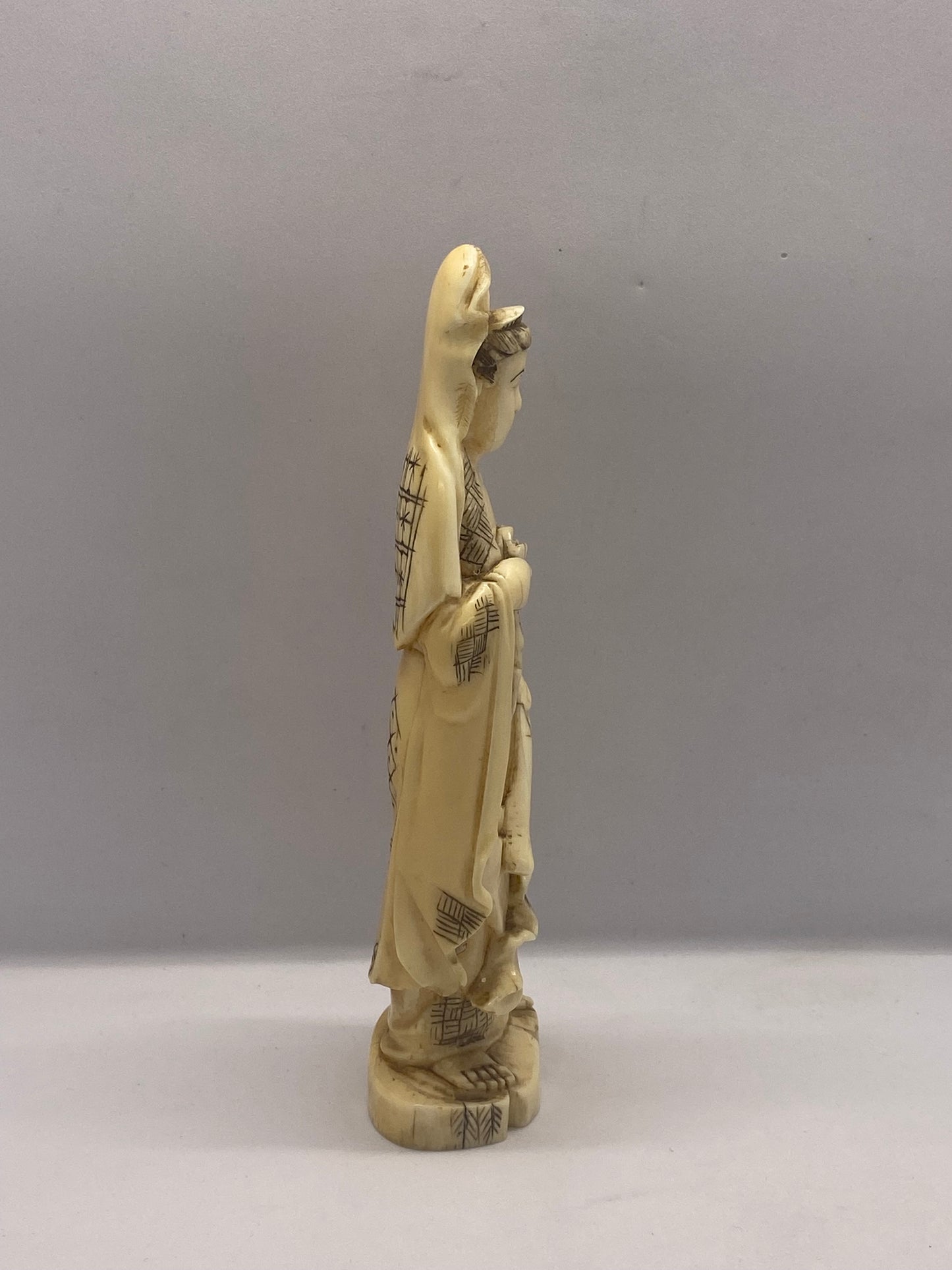 Antique Chinese Tang-Style Ivory Figurine of Long Wang Nu