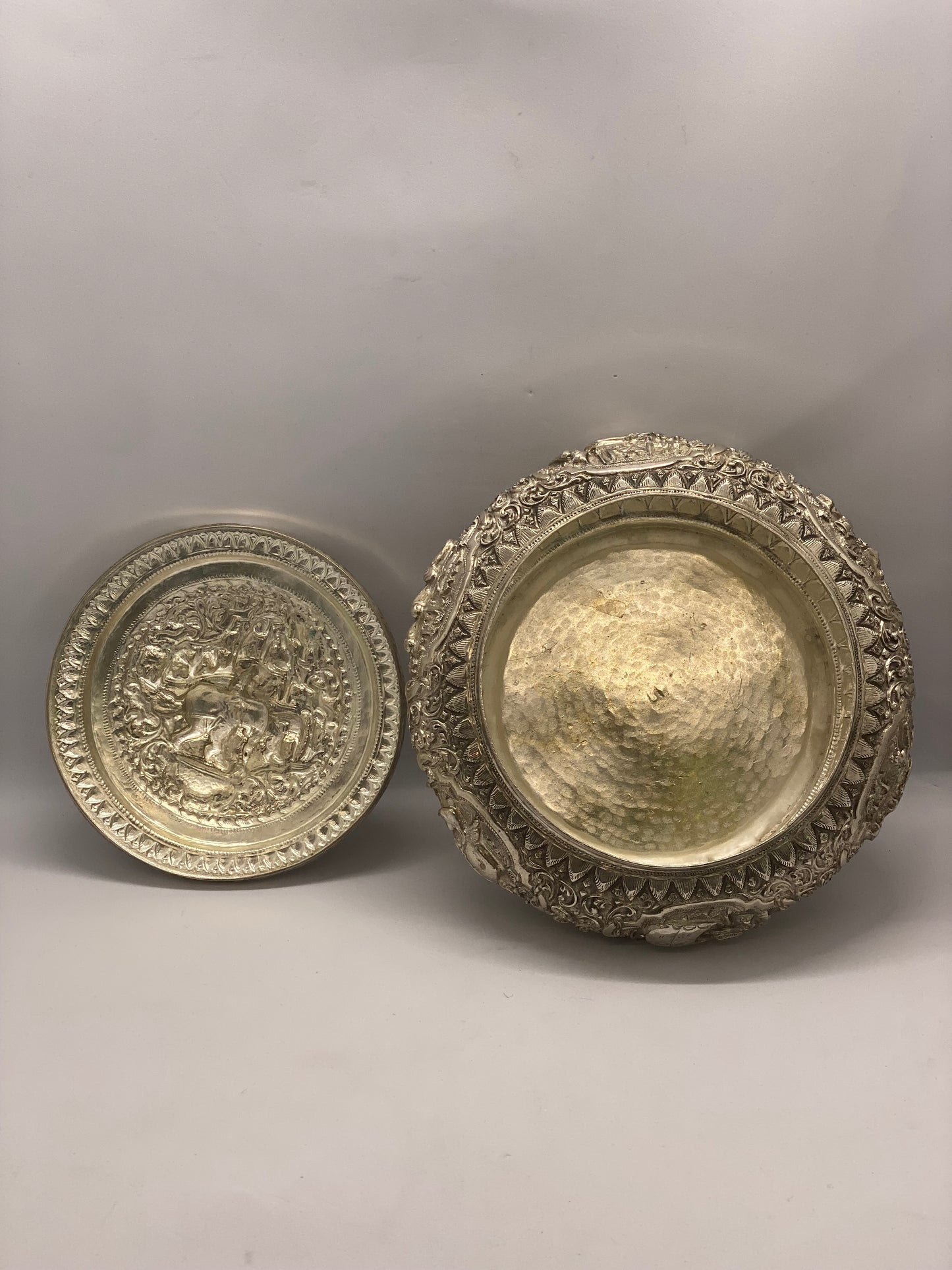 Indian Silver Repousse Lidded Trinket Box