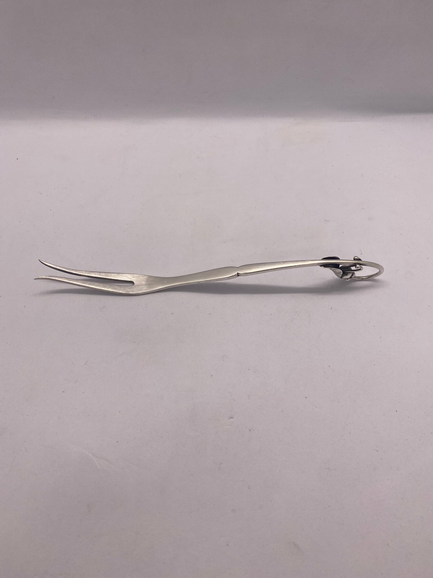 Vintage Georg Jensen Ornamental #21 Cold Cut Fork