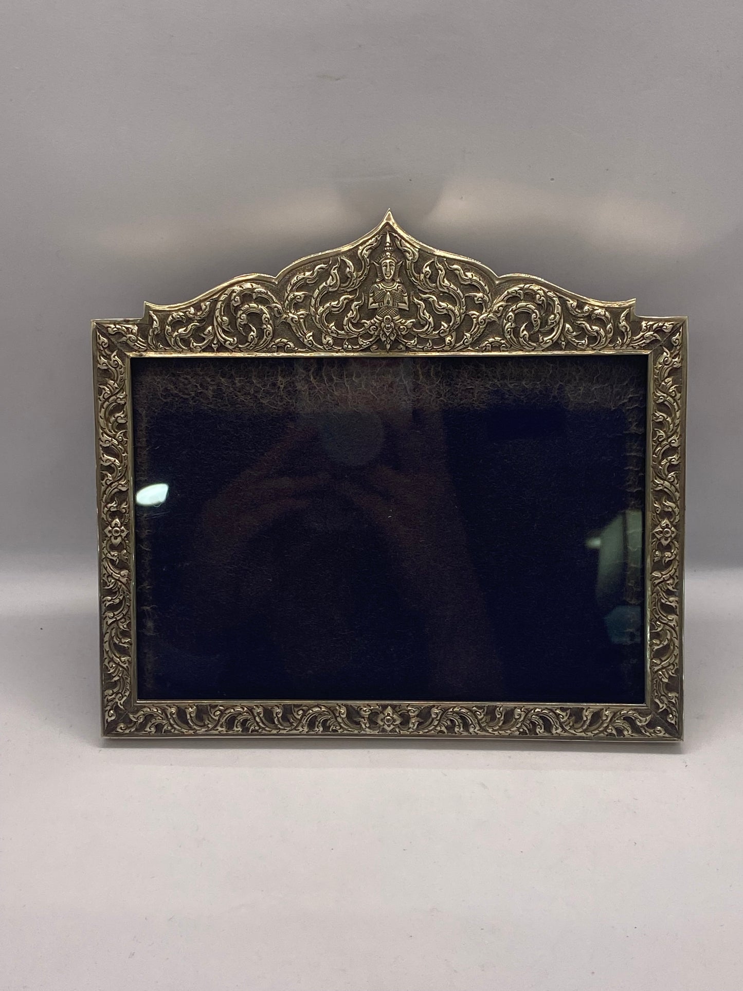 Vintage Thai Sterling Silver and Timber Backed Photo Frame