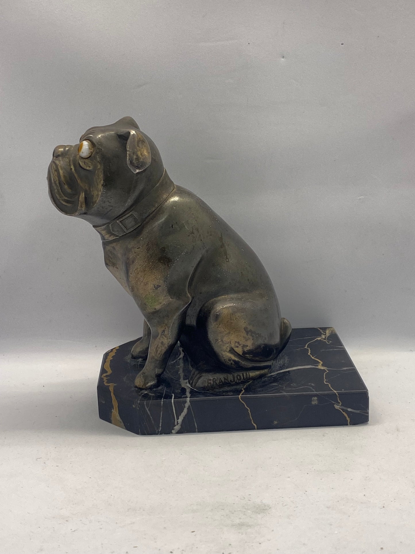 French Art Deco Bulldog Bookends by Hippolyte “FranJou” Moreau