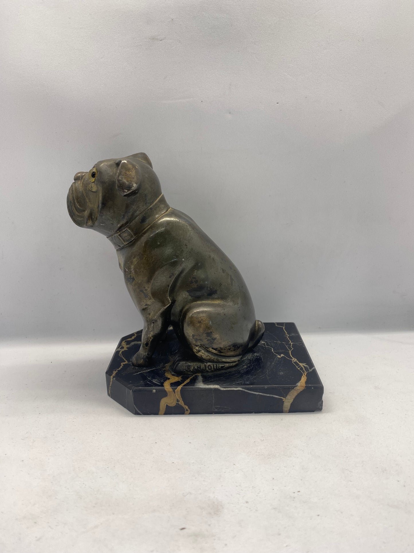 French Art Deco Bulldog Bookends by Hippolyte “FranJou” Moreau