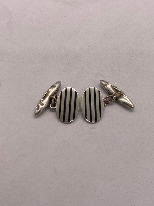 Art Deco Continental Silver Cufflinks