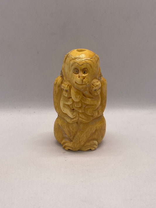 Antique Japanese Meiji Period ivory monkey netsuke