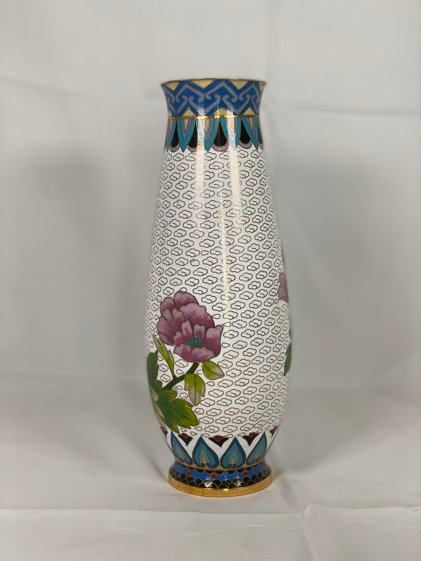 Pair of 20th Century Chinese Peacock Couple Cloisonné Vases