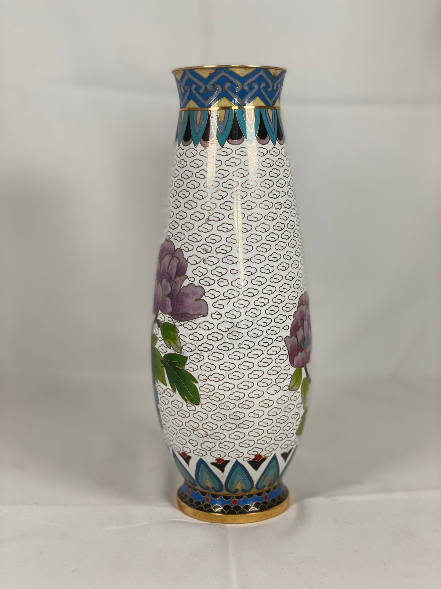 Pair of 20th Century Chinese Peacock Couple Cloisonné Vases