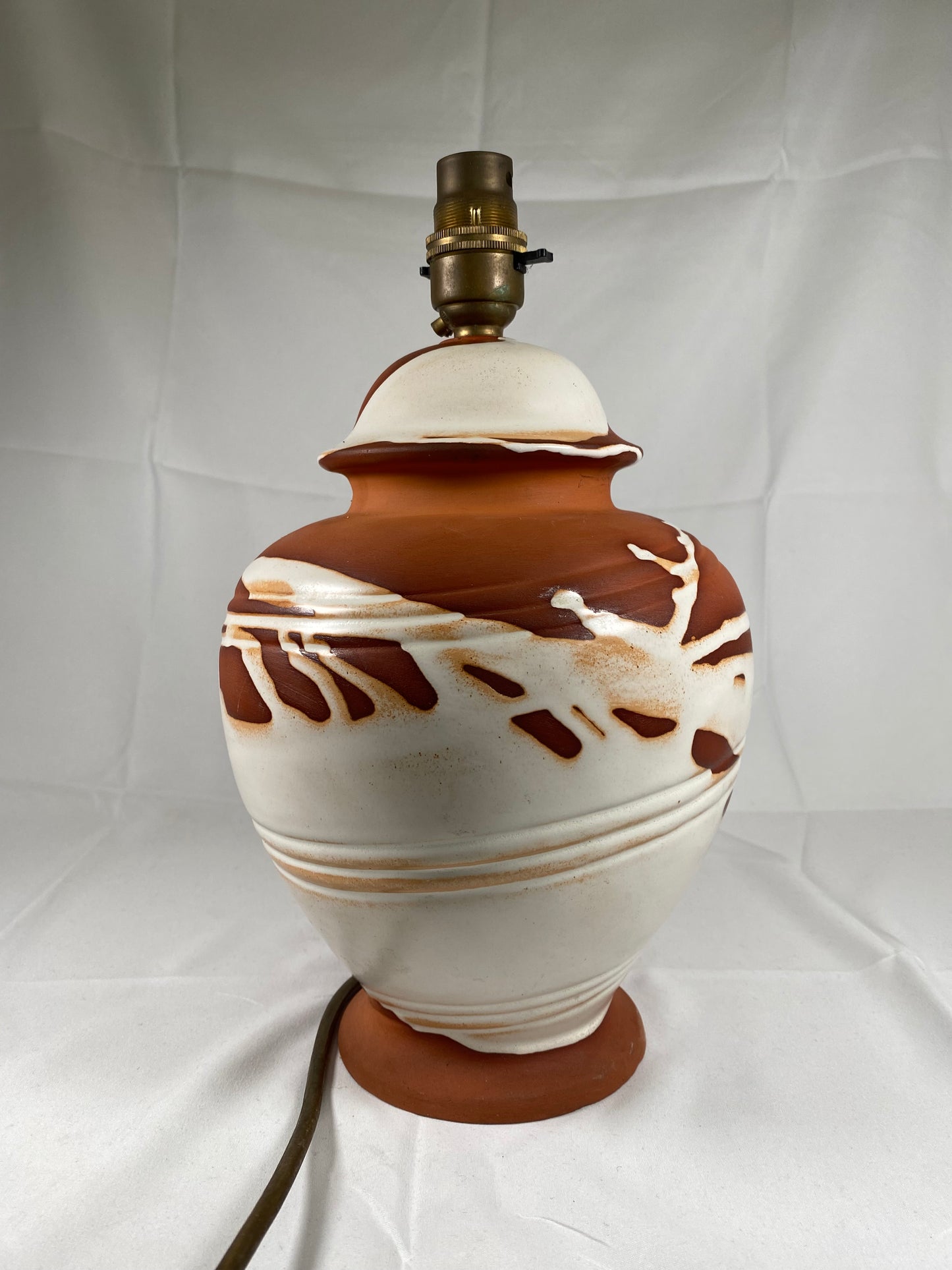 Vintage Irish Earthenware Lamp, Stewart's of Lucan, Rewired for Australian Standards