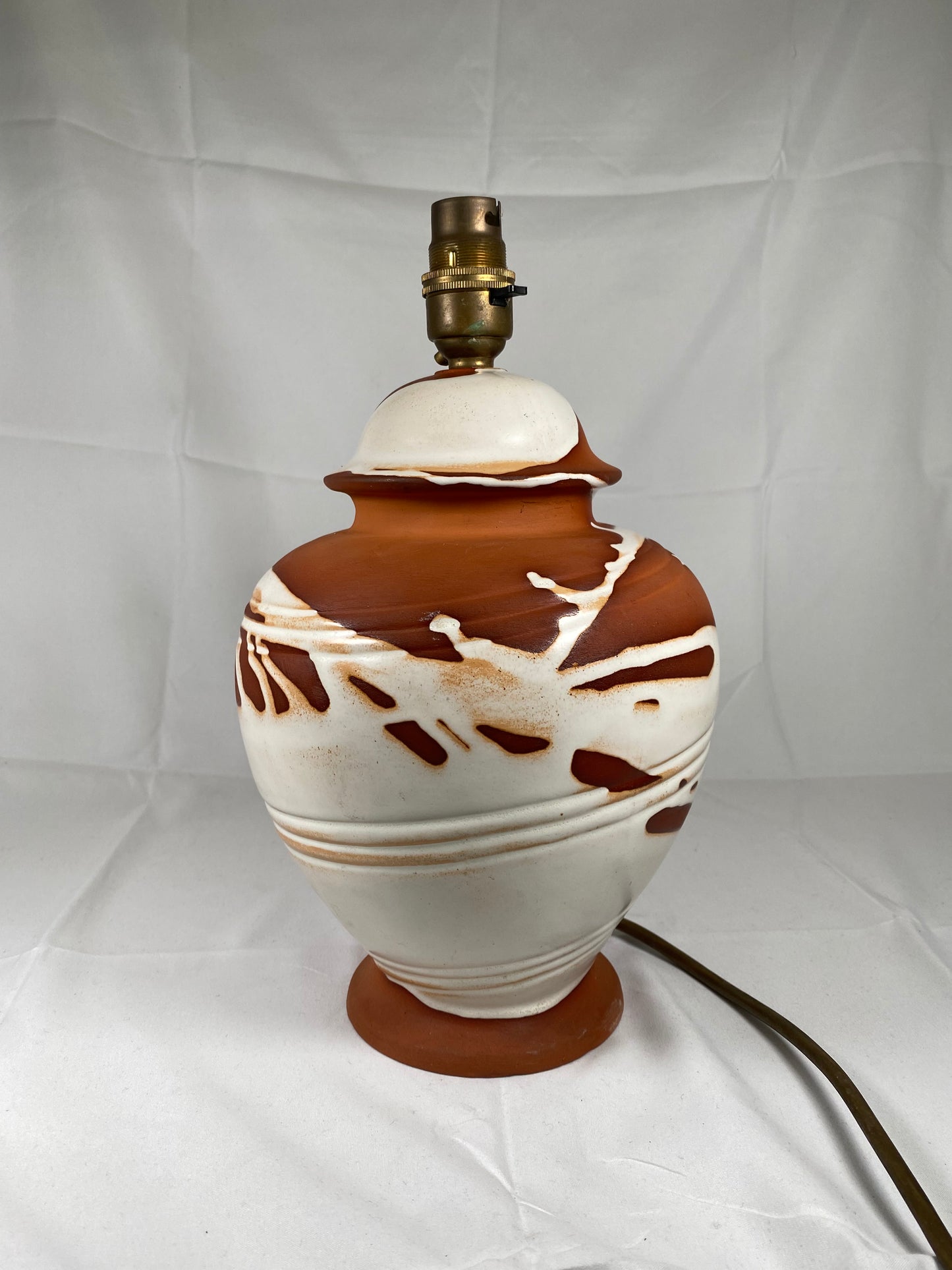 Vintage Irish Earthenware Lamp, Stewart's of Lucan, Rewired for Australian Standards