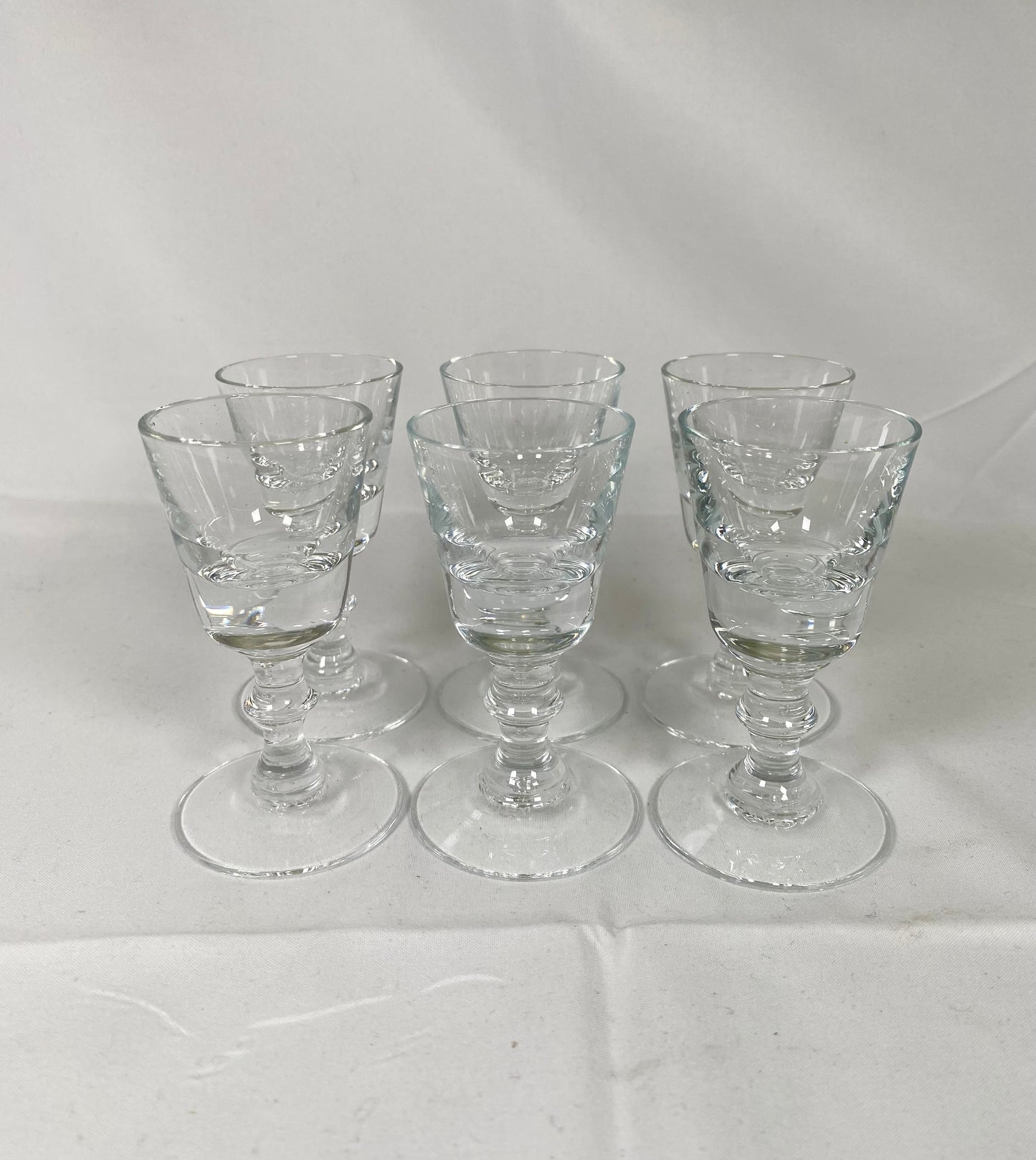 6 Holmegaard Midcentury Wellington Pattern Cordial/Liquer Glasses, Danish Modern