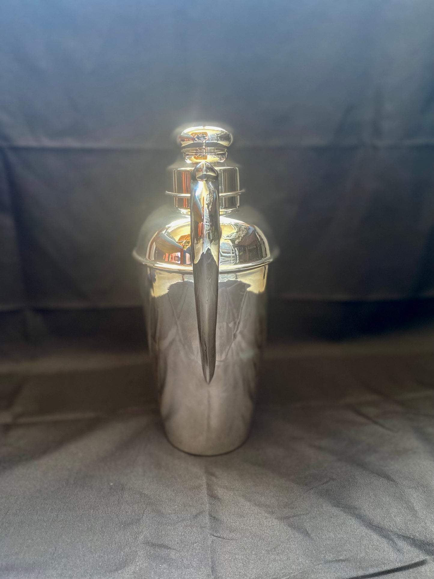 Art Deco Camusso Peruvian Sterling Silver Cocktail Shaker and Pourer