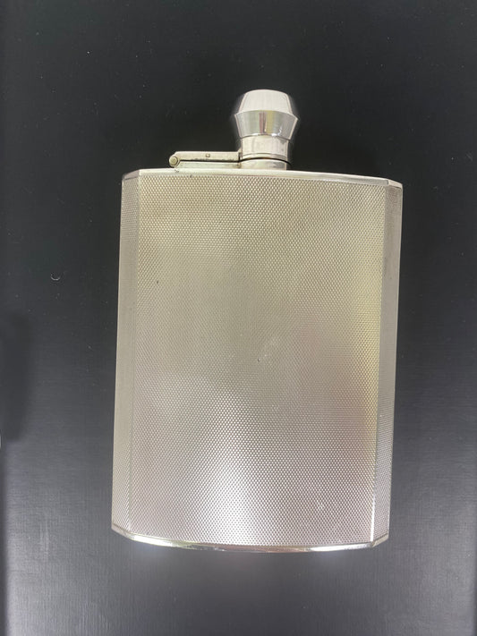 George VI sterling silver flask by F Burton Crosbee c 1941