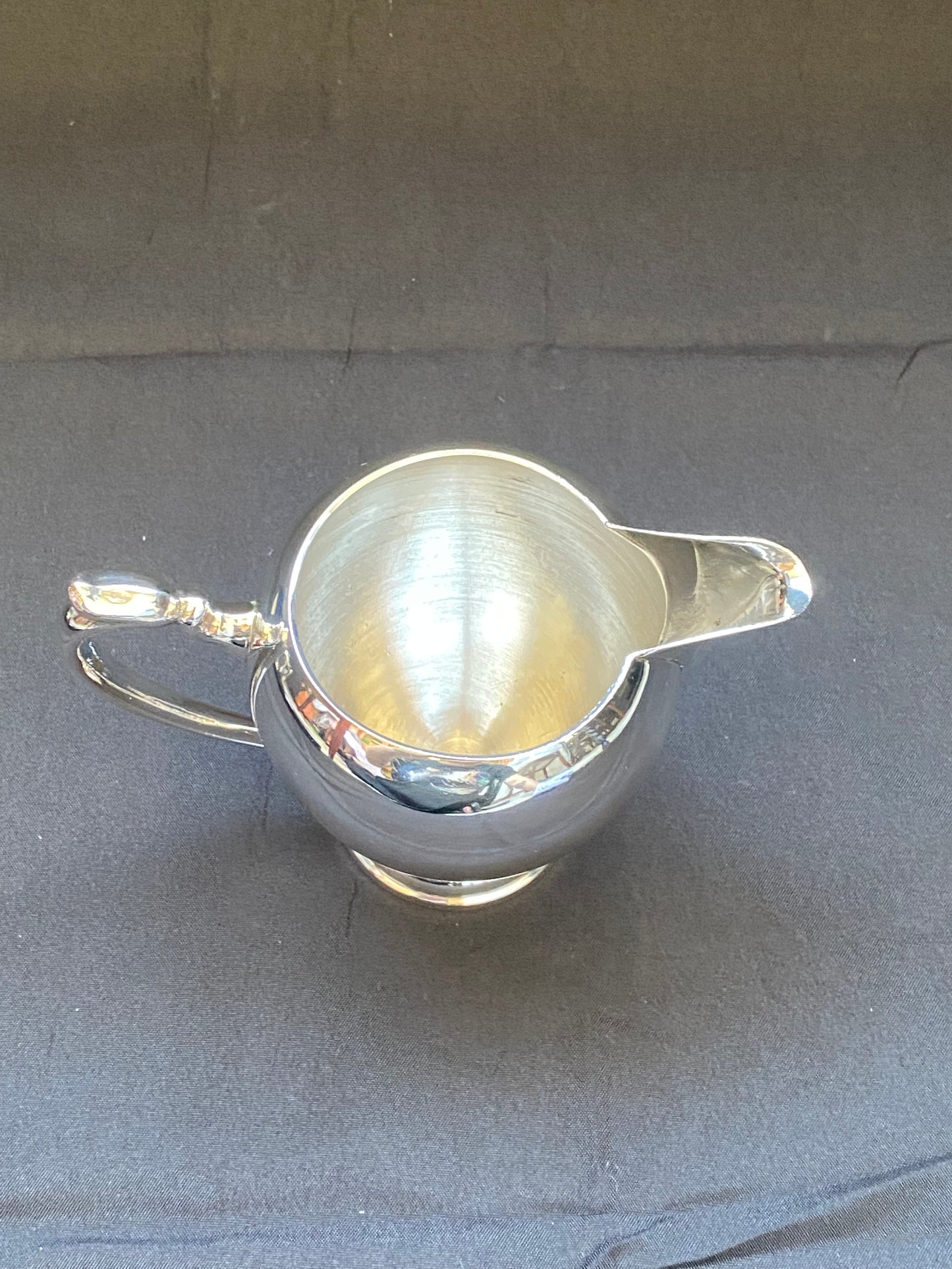 Art Deco Camusso Peruvian Sterling Silver Lidded Sugar Bowl and Creamer Jug