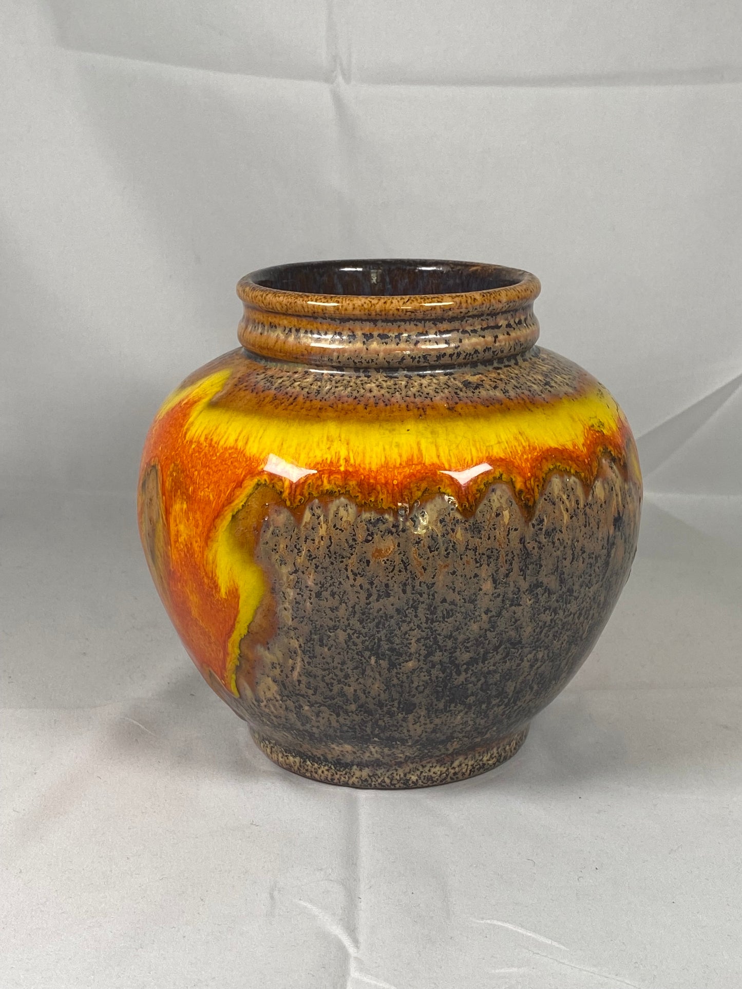 MidCentury Walter Gerhards West German Fat Lava Glaze Vase, MCM Retro, 1960s